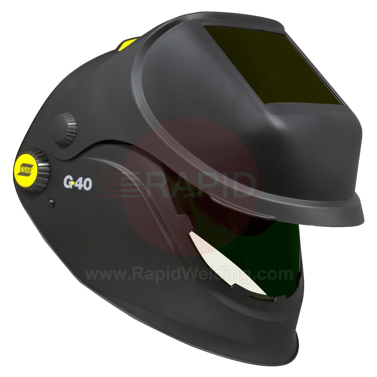 0700000440  ESAB G40 Air Flip-up Weld & Grind Helmet with 110 x 90mm Shade #10 Passive Lens